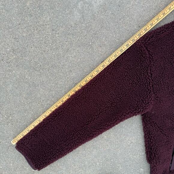 ATHLETA Cozy Sherpa Snap Sweatshirt Spiced Cabernet Plum Purple SMALL - Picture 9 of 9